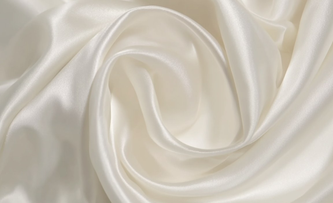Close-up of ivory satin