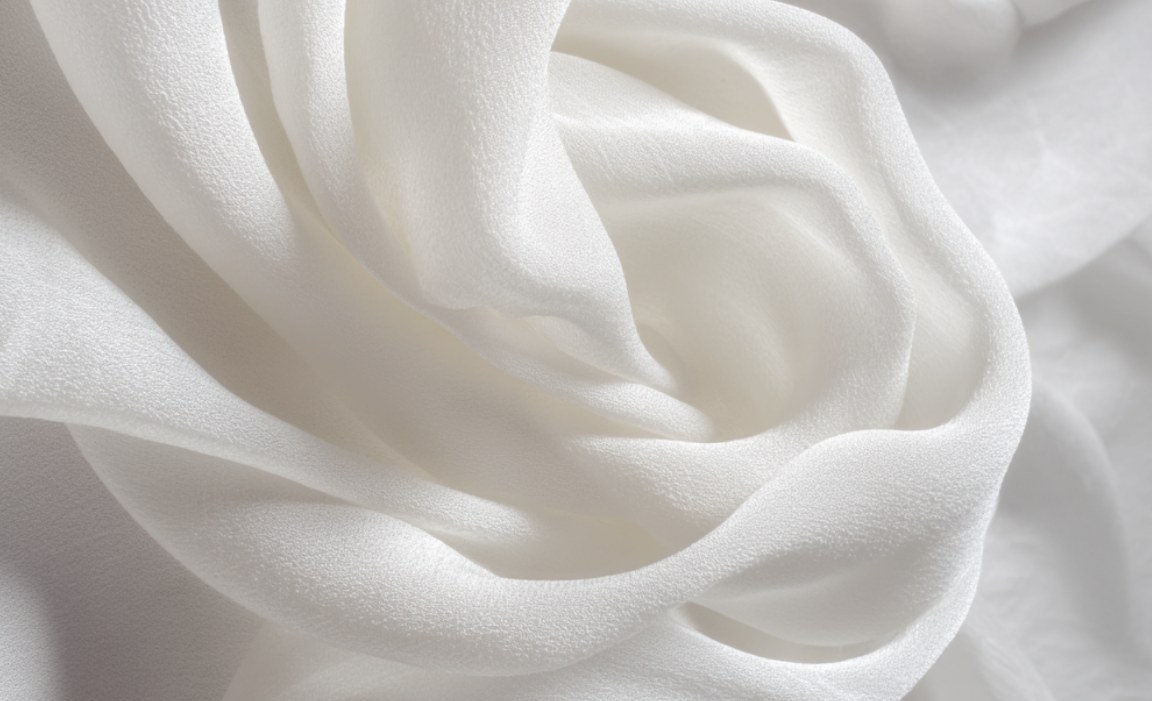 Close-up of soft draped chiffon
